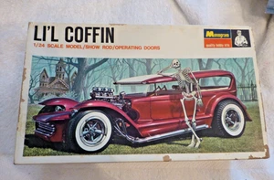 1966 VTG MONOGRAM Model LI'L COFFIN 1/24 New Open box, chassis partly assembled - Picture 1 of 24