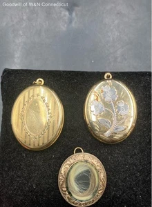 3 Piece 11K Yellow Gold Lockets Lot 26.76g - Picture 1 of 12