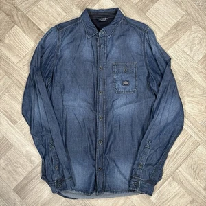 Camisa de algodón estilo vaquero Diesel Simply abotonada azul lavado oscuro - talla mediana - Imagen 1 de 7