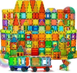 Echoplan Magnetic Tiles, 130PCS Magnetic Blocks with 2 Cars, Magnet Tiles 3D Cle - Picture 1 of 8