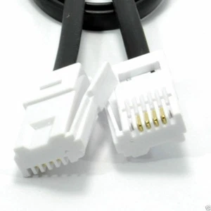 BT 4 Wire 431A Plug to Male Plug Telephone Cable Lead 1m/2m/3m/5m Black/White - Afbeelding 1 van 14