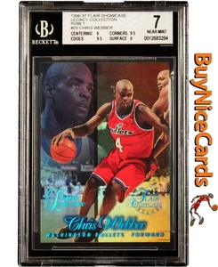 1996 Chris Webber Fleer Flair Showcase Legacy Collection Row 1 /150 # 25 BGS 7 - Picture 1 of 4