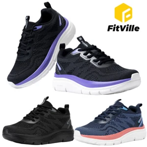 FitVille Women's Wide Walking Shoes Lightweight Sneakers Cushioned Breathable - Picture 1 of 49