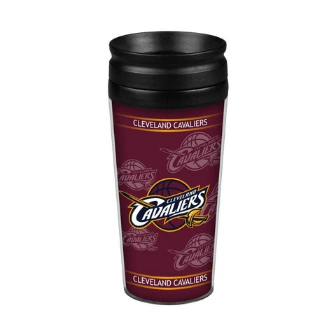Cleveland Cavaliers 14oz Full Wrap Travel Mug [NEW] NBA Tumbler Coffee Cup Ounce Cover