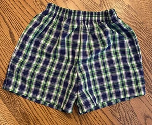 Kelly's Kids Boys Shorts, Green and Navy Plaid Size XS 3/4 - Picture 1 of 3