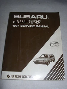 1987 SUBARU JUSTY SERVICE MANUAL SHOP REPAIR WORKSHOP - Foto 1 di 1