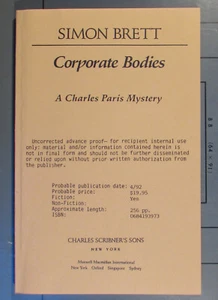 Corporate Bodies Simon Brett Uncorrected Advance Proof - Picture 1 of 2