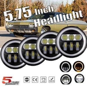 4PCS 5.75" LED Headlights Hi/Lo DRL for Mercury Cougar 1967-76 Monterey Comet - Picture 1 of 12