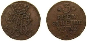Germany 1761 A 3 Pfennig Copper XF - Picture 1 of 1
