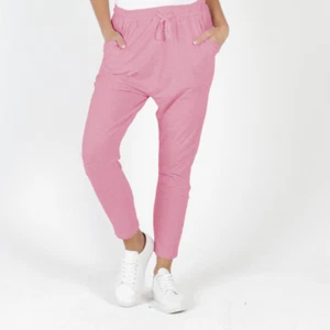BETTY BASICS JADE PANT DROP CROTCH SUMMER LOUNGE PANTS, PINK BALLET-  8-22 - Picture 1 of 2
