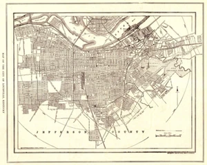 LOUISVILLE, KENTUCKY Antique detailed City Map 1909 - Picture 1 of 3