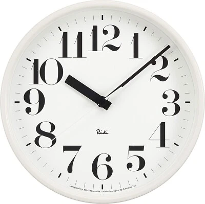 Lemnos wall clock electric wave clock RIKI STEEL CLOCK WR08-25 WH White New - Image 1 of 4