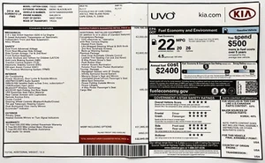 2014 Kia Sorento LX FWD SUV New Car OEM Window Sticker Fuccillo Cape Coral FL - Picture 1 of 4