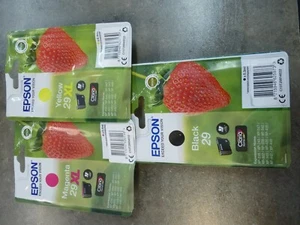 lot de 3 Cartouches imprimante Epson n°29 (Fraise) - Photo 1/8