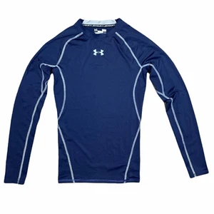 Under Armour Boys Blue Heatgear Compression Activewear Long Sleeve Shirt- Size S - Picture 1 of 6