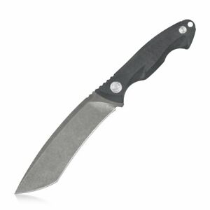 Kubey KB274B Fixed Blade Knife Black G10 Handle Plain Stonewash Tanto D2 Blade