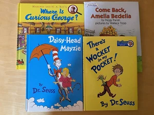 Children's book lot  4 hardback Amelia Bedelia-Dr.Seuss-Curious George Sonlight - Picture 1 of 10