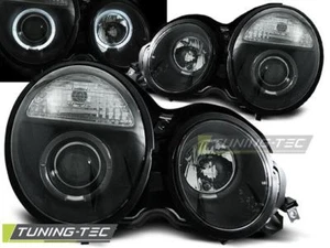 FARI ANTERIORI HEADLIGHTS MERCEDES W210 E-KLASA 95-05.99 ANGEL EYES BLACK - Picture 1 of 1