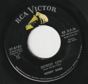 Bobby Bare; Detroit City, RCA 47-8183, Vinyl 45 7", Jukebox Label - Bild 1 von 3