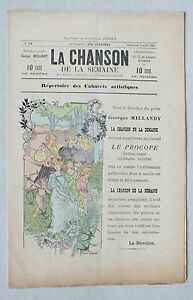 LA CHANSON DE LA SEMAINE - N° 14 - REPERTOIRE DES CABARETS ARTISTIQUES *