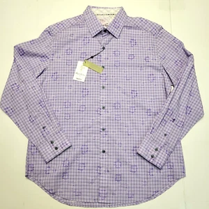 $248 Camisa Informal Robert Graham MALAYS XL X-GRANDE Clásica Púrpura Cuadros FLORALES - Imagen 1 de 7