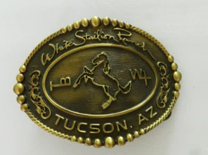 Nuevo con etiquetas Montana Silversmiths White Stallion Ranch Tucson AZ 3" X 4" hebilla de cinturón - Imagen 1 de 7