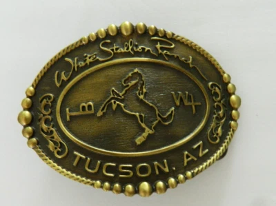 NWT Montana Silversmiths White Stallion Ranch Tucson AZ  3" x 4" Belt Buckle - Image 1 of 4