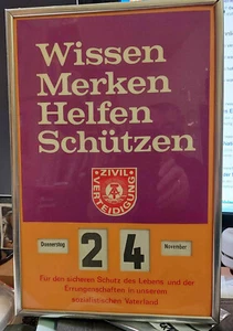 GDR Civil Defense Calendar, Adjustable 24 x 37 cm (54) - Picture 1 of 1