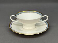 8 Rare ROSENTHAL of Germany GALA BLUE Two Handled Cream Soup Cups + Saucers Mint
