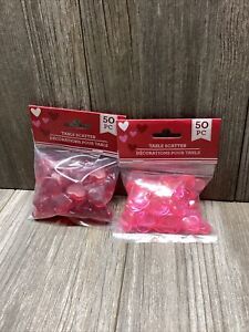 LOT 50 ct Hearts Table Dispersion Rouge/Rose Mariages Saint-Valentin Scrapbooking