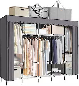 Portable Closet, Great Size 82-Inch Portable Wardrobe with 5 Hanging Areas and 1 - Picture 1 of 12