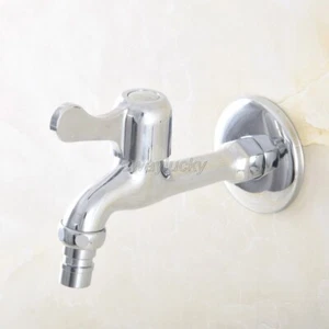 Chrome Brass Cold Water Wall Mount Tap Garden Faucet Washing Machine Water Tap - Picture 1 of 7