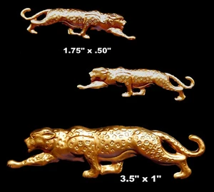 Estampillas de leopardo africano/latón crudo/ XL (1 pieza) o pequeño (par) - Imagen 1 de 3