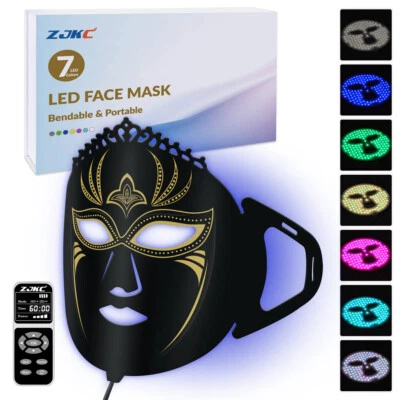 ZJKC 7Colors Led Therapy Mask Red Light Beauty Device Spa for Face Anti-Aging - Image 1 of 4