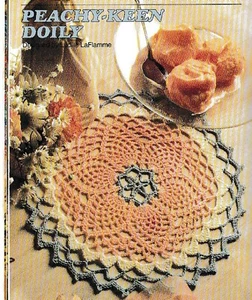 Peach Doily - 9-1/2" de ancho - Talla 10 algodón de ganchillo - Patrón de ganchillo SOLAMENTE - Imagen 1 de 2