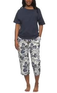 Felina Soft Stretch Baumwolle blau 4-teiliges Schlafset Schlafanzug mit Taschen, L - Bild 1 von 7