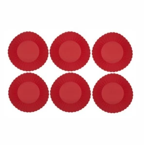 Le Creuset Silicone Baking Cups RED Set of 6 NEW in PACKAGE - Picture 1 of 7