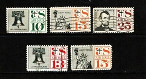 1959-60 U.S. AIRMAIL COMPLETE SET of 5 Sc#C57- Postally Used - Picture 1 of 1