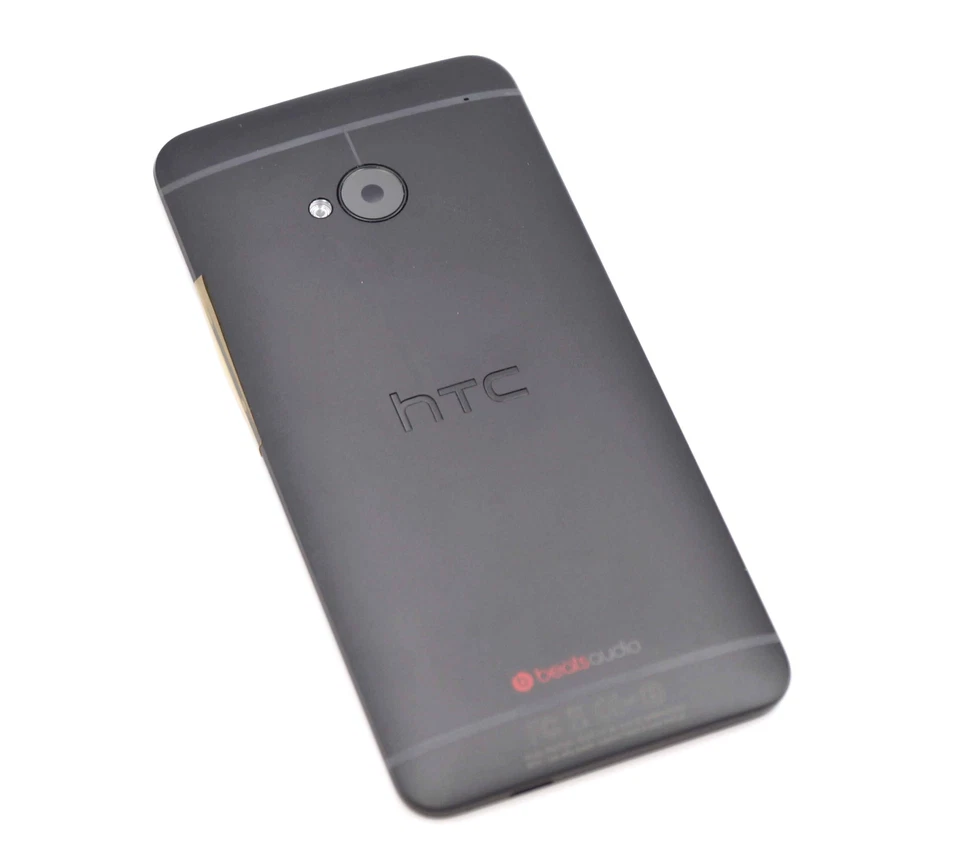 Original HTC M7 801c 801e 801n 801s Battery Cover Back Buttons Black - Image 1 of 4
