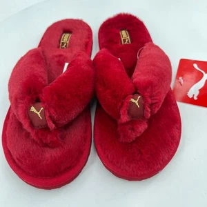 Sandalias planas Puma Fluff abatibles 'Persian Red Team doradas para mujer talla 6 - Imagen 1 de 12