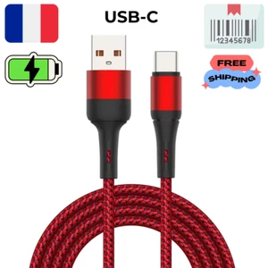 Câble charge rapide USB C transfert de données cordon tressé 1M - Zdjęcie 1 z 11