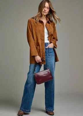 TOGETHER Brown Suede Shacket  UK Size Large L     (fm177-11) - Image 1 of 3