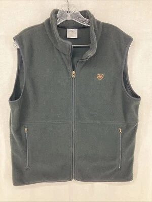 ARIAT Fleece Full-Zip Vest Black Men's Size Medium - Image 1 of 4