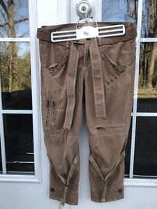 “sugar lips”women’s embroidery brown capris pants size S - Picture 1 of 4