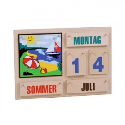 BETHEL PROWERK Jahreskalender - bunte Schrift - Holz - 35 x 50 cm