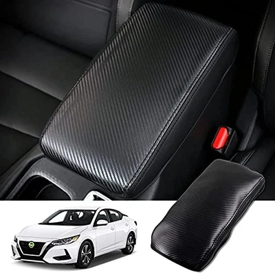 Center Console Armrest Cover for Nissan Sentra 2020-2025 Carbon Fiber Protector Foto 1 de 4