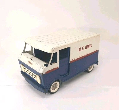 Camión de correo vintage Structo acero prensado EE. UU. piezas/reparación azul/blanco Foto 1 de 4