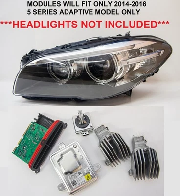 2014-2016 BMW 5 Series 535i 528i Left Headlight Module Kit Xenon Ballast LED HID - Image 1 of 4