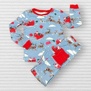 Boden Santa Pajamas Size 5 Long Sleeve Pants Christmas Holiday - Picture 1 of 3