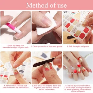 20 Sheets Nail Polish Stickers Self-Adhesive Nail Polish Stickers with papnN - Picture 1 of 11